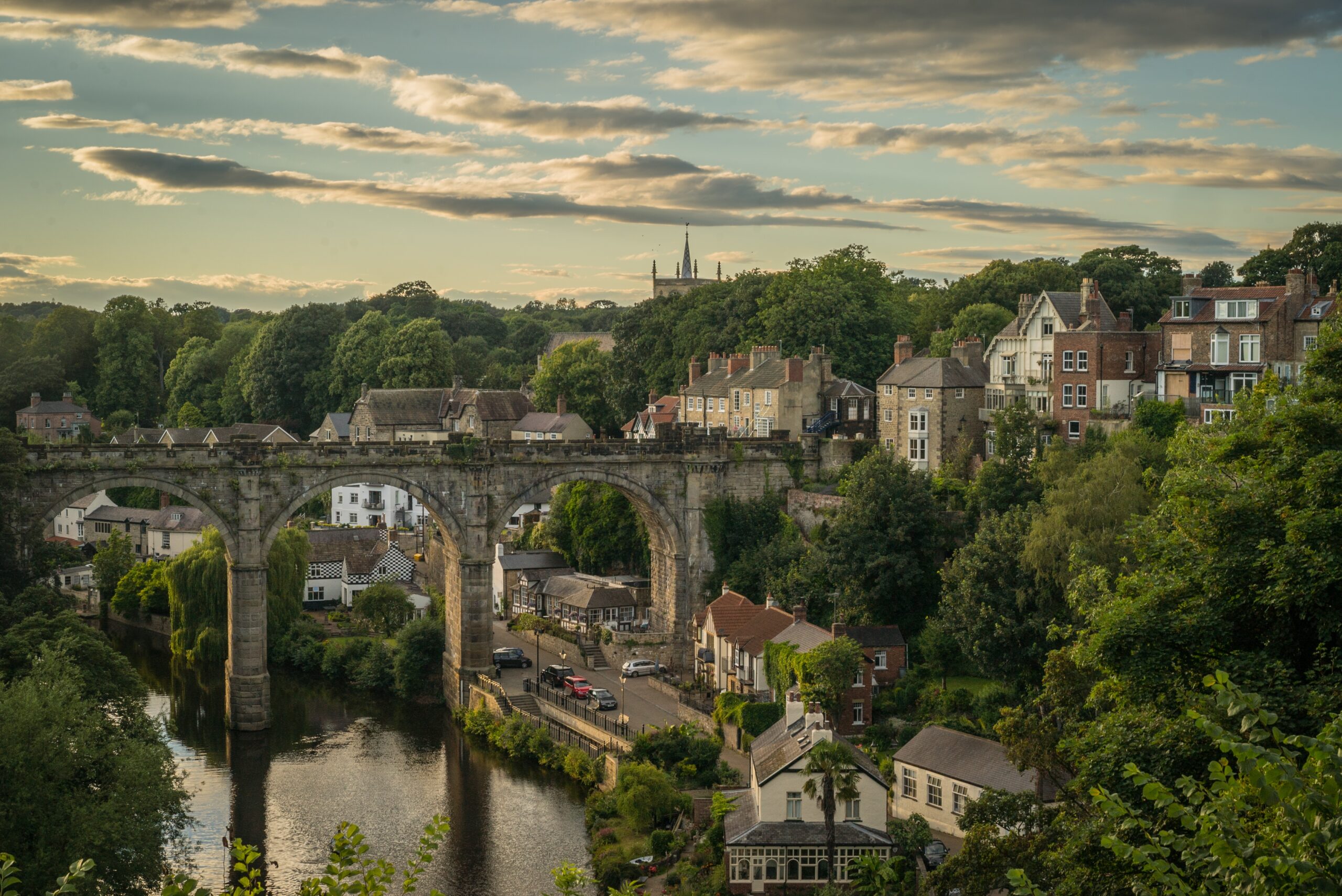Breathtaking high angle view of Knaresborough captured in North Yorkshire